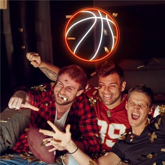 Basketball Neon Sign LED Wall Light Dimmable Sports Decor for Room Bedroom - Picture 4 of 8